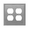 Amerelle Amerelle Metro Brushed Nickel 2 gang Die-Cast Metal Duplex Wall Plate 1 pk 77DDBN - alternate 1